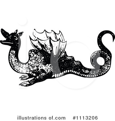 Royalty-Free (RF) Dragon Clipart Illustration by Prawny Vintage - Stock Sample #1113206