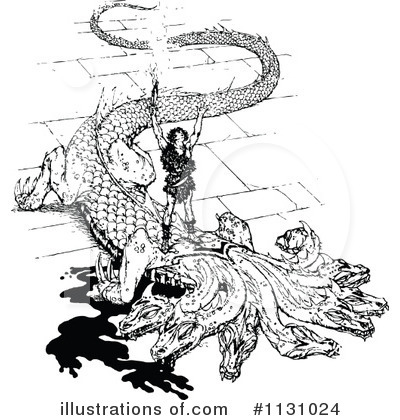 Royalty-Free (RF) Dragon Clipart Illustration by Prawny Vintage - Stock Sample #1131024