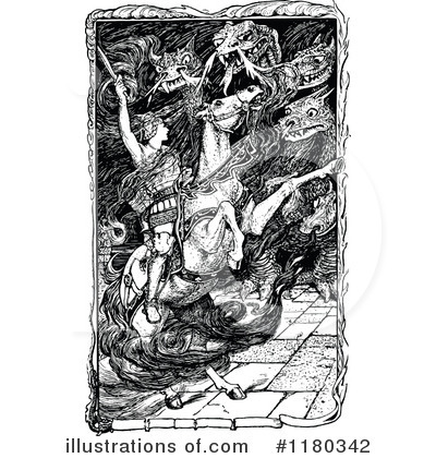 Royalty-Free (RF) Dragon Clipart Illustration by Prawny Vintage - Stock Sample #1180342