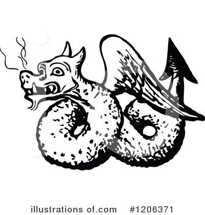 Royalty-Free (RF) Dragon Clipart Illustration by Prawny Vintage - Stock Sample #1206371