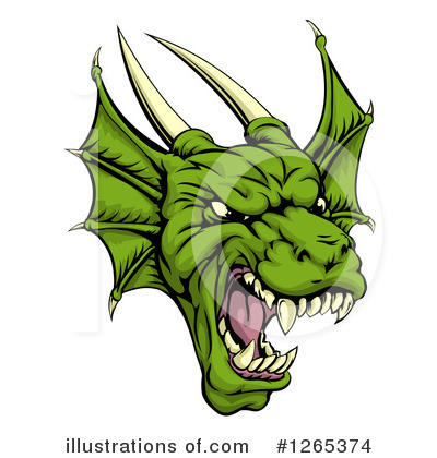 Green Dragon Clipart #1265374 by AtStockIllustration