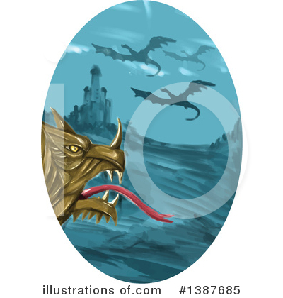 Royalty-Free (RF) Dragon Clipart Illustration by patrimonio - Stock Sample #1387685