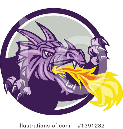 Royalty-Free (RF) Dragon Clipart Illustration by patrimonio - Stock Sample #1391282