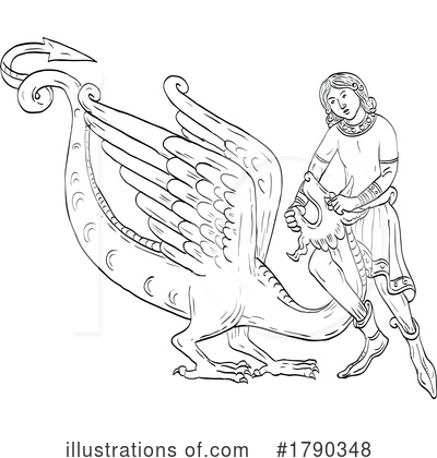 Royalty-Free (RF) Dragon Clipart Illustration by patrimonio - Stock Sample #1790348