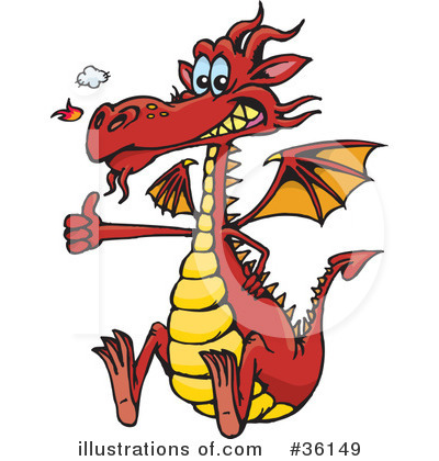 Royalty-Free (RF) Dragon Clipart Illustration by Dennis Holmes Designs - Stock Sample #36149