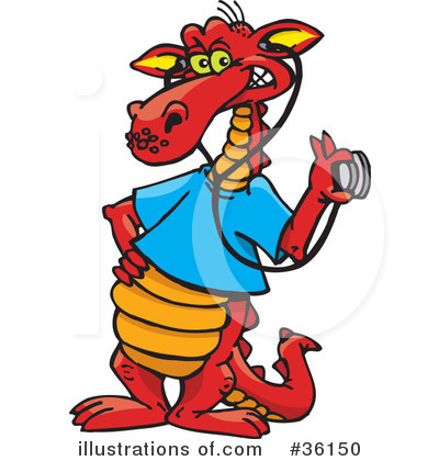 Royalty-Free (RF) Dragon Clipart Illustration by Dennis Holmes Designs - Stock Sample #36150