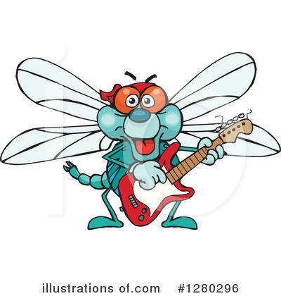 Royalty-Free (RF) Dragonfly Clipart Illustration by Dennis Holmes Designs - Stock Sample #1280296