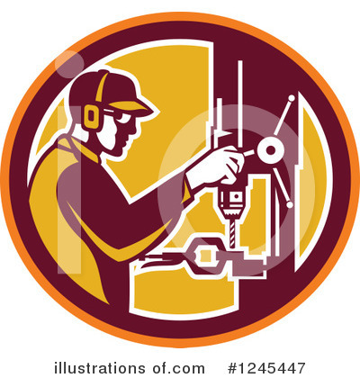 Royalty-Free (RF) Drill Press Clipart Illustration by patrimonio - Stock Sample #1245447