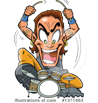 Royalty-Free (RF) Drummer Clipart Illustration by Clip Art Mascots - Stock Sample #1371663