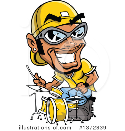 Royalty-Free (RF) Drummer Clipart Illustration by Clip Art Mascots - Stock Sample #1372839