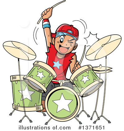 Royalty-Free (RF) Drums Clipart Illustration by Clip Art Mascots - Stock Sample #1371651