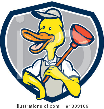 Royalty-Free (RF) Duck Clipart Illustration by patrimonio - Stock Sample #1303109