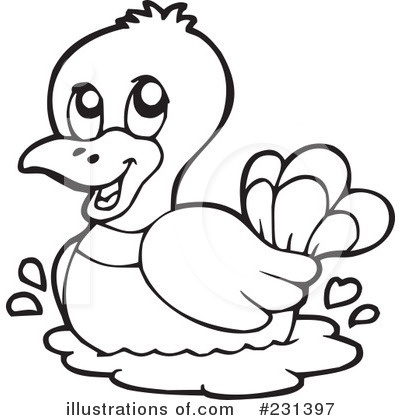 Royalty-Free (RF) Duck Clipart Illustration by visekart - Stock Sample #231397