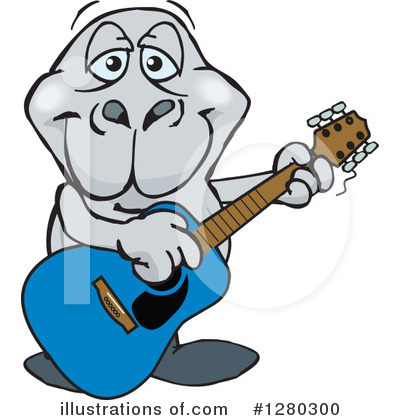 Royalty-Free (RF) Dugong Clipart Illustration by Dennis Holmes Designs - Stock Sample #1280300