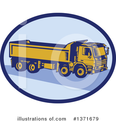 Royalty-Free (RF) Dump Truck Clipart Illustration by patrimonio - Stock Sample #1371679