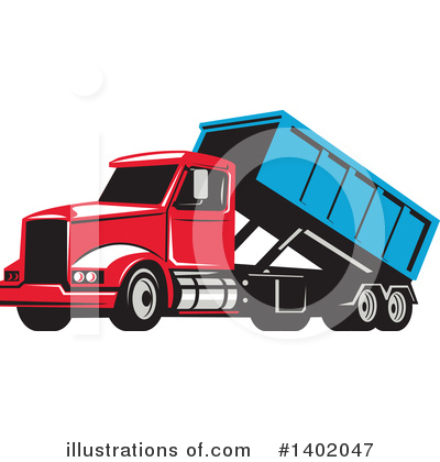 Royalty-Free (RF) Dump Truck Clipart Illustration by patrimonio - Stock Sample #1402047