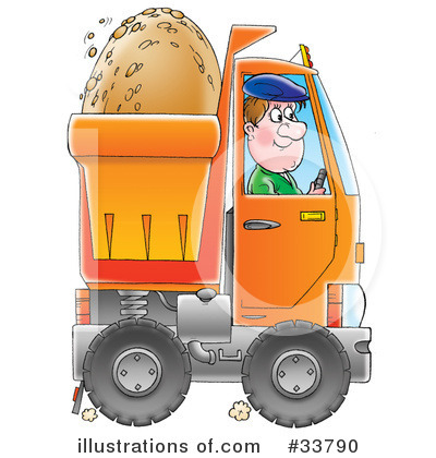 Royalty-Free (RF) Dump Truck Clipart Illustration by Alex Bannykh - Stock Sample #33790