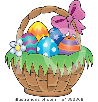 Royalty-Free (RF) Easter Basket Clipart Illustration by visekart - Stock Sample #1382869