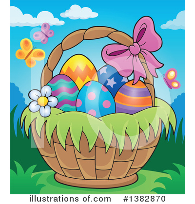 Royalty-Free (RF) Easter Basket Clipart Illustration by visekart - Stock Sample #1382870