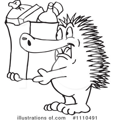 Royalty-Free (RF) Echidna Clipart Illustration by Dennis Holmes Designs - Stock Sample #1110491