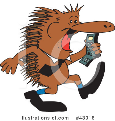 Royalty-Free (RF) Echidna Clipart Illustration by Dennis Holmes Designs - Stock Sample #43018