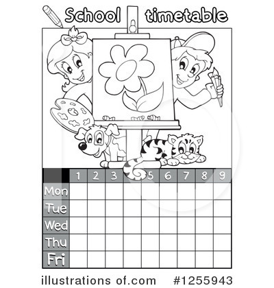 School Timetable Clipart #1255943 by visekart