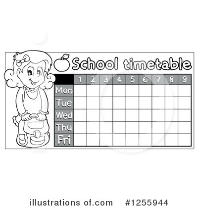 School Time Table Clipart #1255944 by visekart