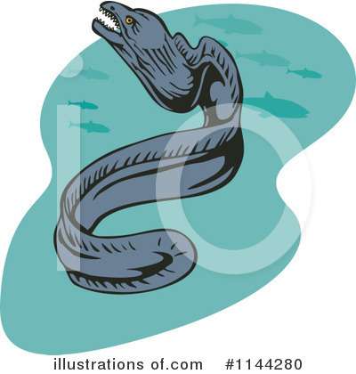 Royalty-Free (RF) Eel Clipart Illustration by patrimonio - Stock Sample #1144280