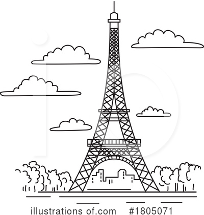 Royalty-Free (RF) Eiffel Tower Clipart Illustration by patrimonio - Stock Sample #1805071
