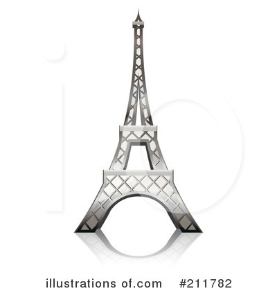 Royalty-Free (RF) Eiffel Tower Clipart Illustration by Oligo - Stock Sample #211782