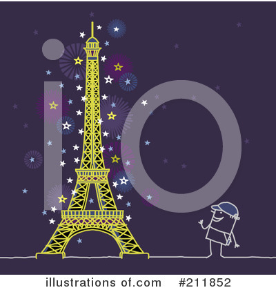 Royalty-Free (RF) Eiffel Tower Clipart Illustration by NL shop - Stock Sample #211852