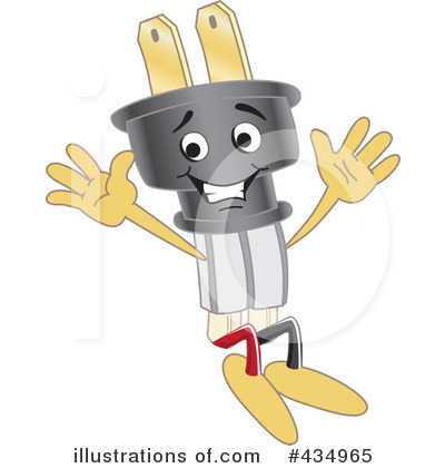 Electric Plug Mascot Clipart #434965 by Mascot Junction