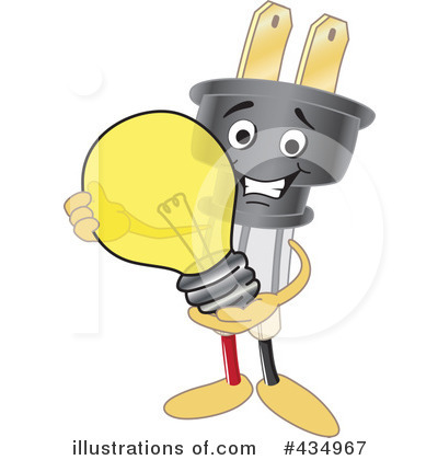 Electric Plug Character Clipart #434967 by Mascot Junction