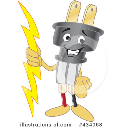 Electric Plug Mascot Clipart #434968 by Mascot Junction