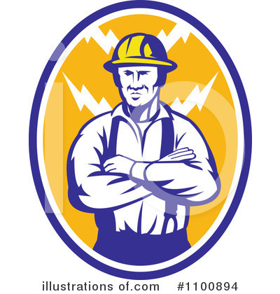 Royalty-Free (RF) Electrician Clipart Illustration by patrimonio - Stock Sample #1100894