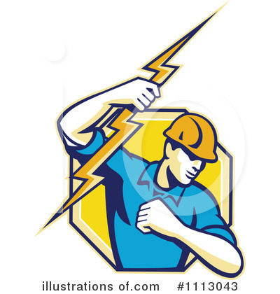 Royalty-Free (RF) Electrician Clipart Illustration by patrimonio - Stock Sample #1113043