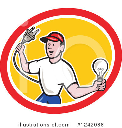 Royalty-Free (RF) Electrician Clipart Illustration by patrimonio - Stock Sample #1242088