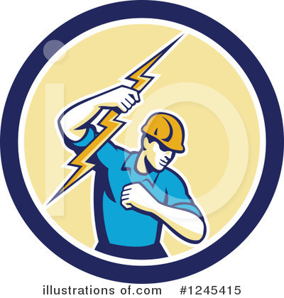 Royalty-Free (RF) Electrician Clipart Illustration by patrimonio - Stock Sample #1245415