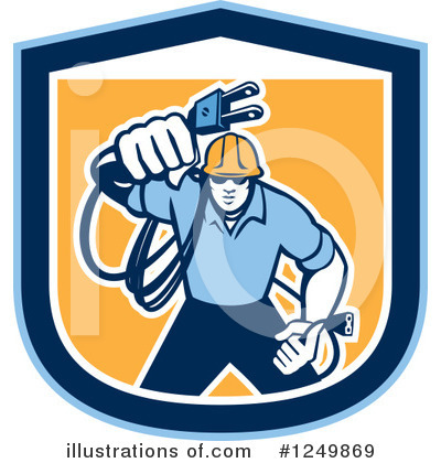 Royalty-Free (RF) Electrician Clipart Illustration by patrimonio - Stock Sample #1249869