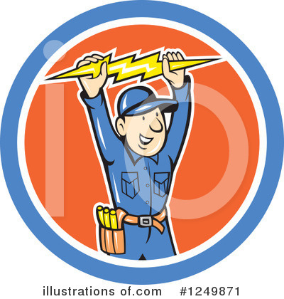 Royalty-Free (RF) Electrician Clipart Illustration by patrimonio - Stock Sample #1249871
