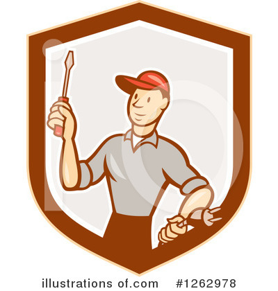 Royalty-Free (RF) Electrician Clipart Illustration by patrimonio - Stock Sample #1262978