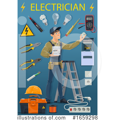 Royalty-Free (RF) Electrician Clipart Illustration by Vector Tradition SM - Stock Sample #1659298