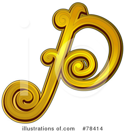 Royalty-Free (RF) Elegant Gold Letters Clipart Illustration by BNP Design Studio - Stock Sample #78414