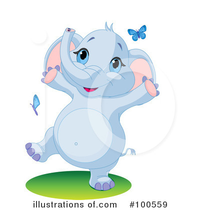 Royalty-Free (RF) Elephant Clipart Illustration by Pushkin - Stock Sample #100559