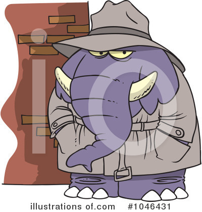 Royalty-Free (RF) Elephant Clipart Illustration by toonaday - Stock Sample #1046431