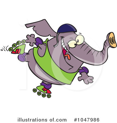 Royalty-Free (RF) Elephant Clipart Illustration by toonaday - Stock Sample #1047986