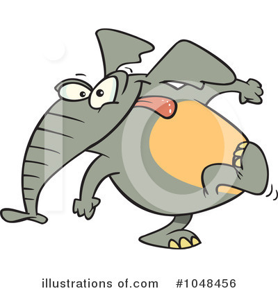 Royalty-Free (RF) Elephant Clipart Illustration by toonaday - Stock Sample #1048456