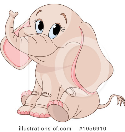 Royalty-Free (RF) Elephant Clipart Illustration by Pushkin - Stock Sample #1056910