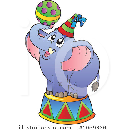 Royalty-Free (RF) Elephant Clipart Illustration by visekart - Stock Sample #1059836