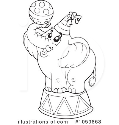 Royalty-Free (RF) Elephant Clipart Illustration by visekart - Stock Sample #1059863